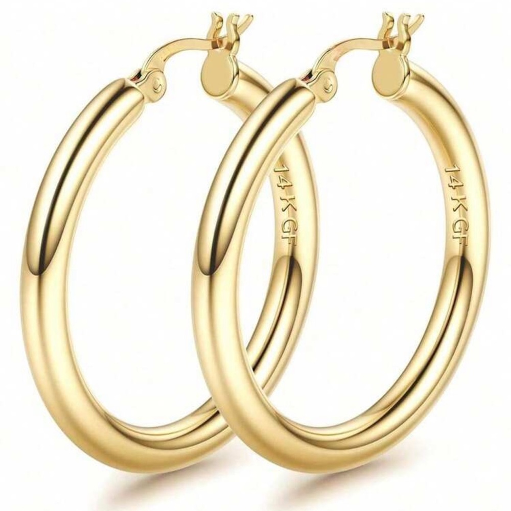 Real 14k Gold Hoop Earrings